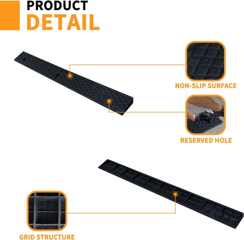 Vacallity Curb Ramp 1.2" Rise Rubber Curb Ramps for Driveway Curb Ramps for Sidewalks Car Ramps Door Threshold Ramp Shed Ramps for Riding Mower 7000 LB Capacity - Image 3